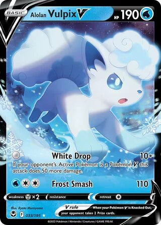 Alolan Vulpix V 033 Prize Pack Series Three Pokémon card