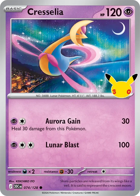 Cresselia 74 30th Celebration Pokémon card