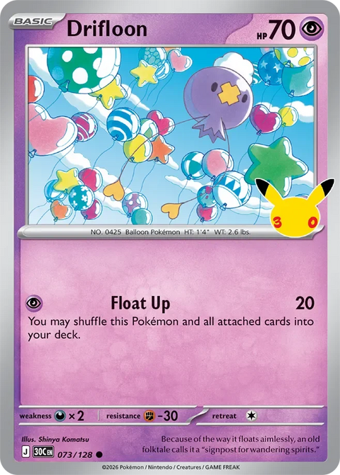 Drifloon 73 30th Celebration Pokémon card