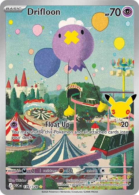 Drifloon 136 30th Celebration Pokémon card