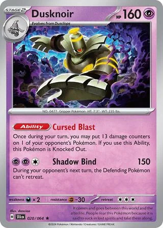 Dusknoir 020 Prize Pack Series Seven Pokémon card