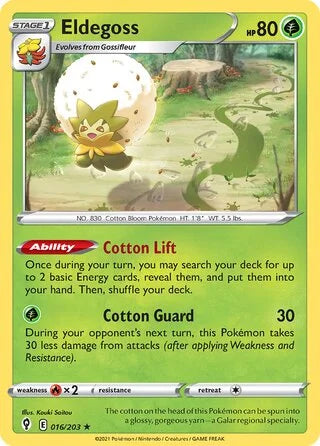 Eldegoss 016 Prize Pack Series One Pokémon card