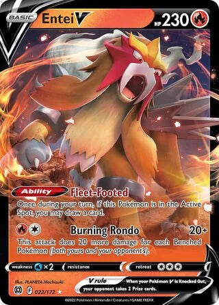 Entei V 022 Prize Pack Series Three Pokémon card