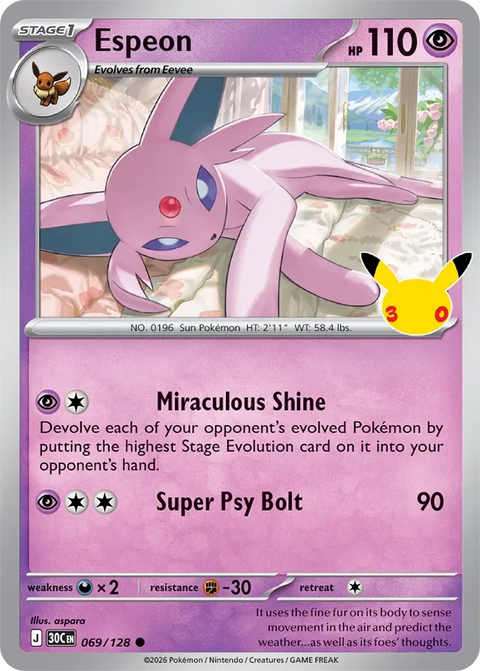 Espeon 69 30th Celebration Pokémon card