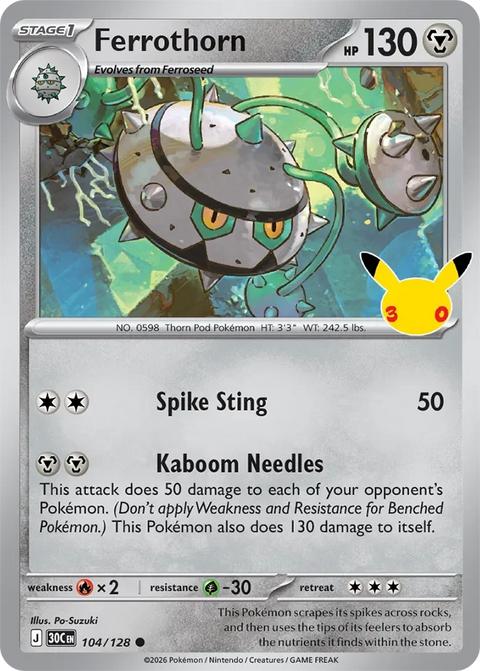 Ferrothorn 104 30th Celebration Pokémon card