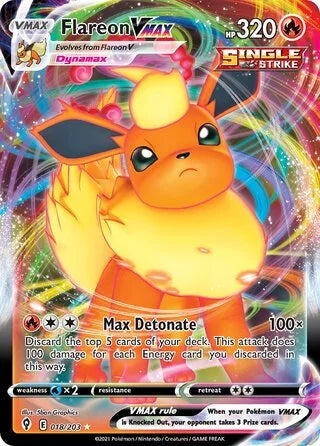 Flareon VMAX 018 Prize Pack Series One Pokémon card