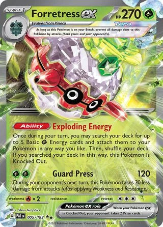 Forretress ex 005 Prize Pack Series Four Pokémon card
