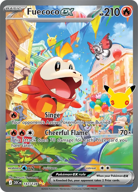 Fuecoco ex 147 30th Celebration Pokémon card