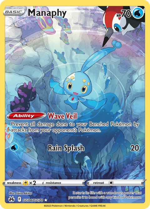 Manaphy GG06 Crown Zenith Galarian Gallery Pokémon card