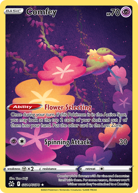 Comfey GG14 Crown Zenith Galarian Gallery Pokémon card