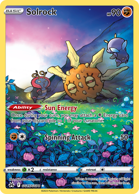 Solrock GG15 Crown Zenith Galarian Gallery Pokémon card