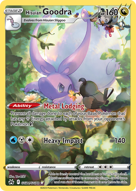 Hisuian Goodra GG21 Crown Zenith Galarian Gallery Pokémon card