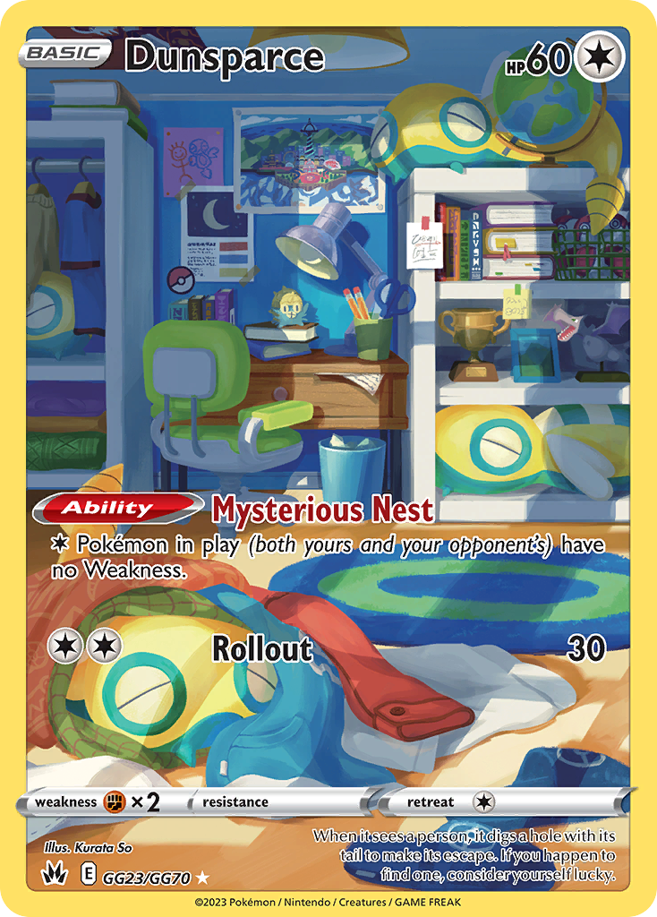 Dunsparce GG23 Crown Zenith Galarian Gallery Pokémon card