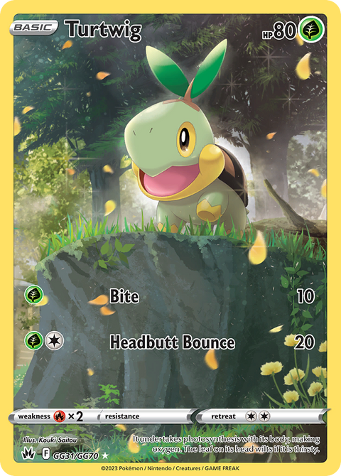 Turtwig GG31 Crown Zenith Galarian Gallery Pokémon card