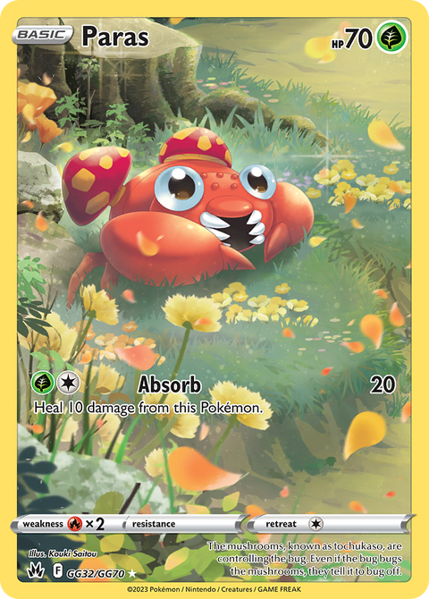 Paras GG32 Crown Zenith Galarian Gallery Pokémon card