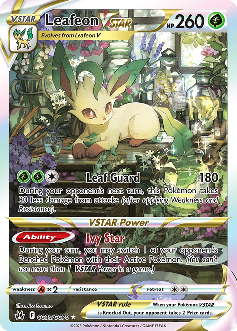 Leafeon VSTAR GG35 Crown Zenith Galarian Gallery Pokémon card