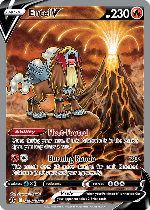 Entei V GG36 Crown Zenith Galarian Gallery Pokémon card