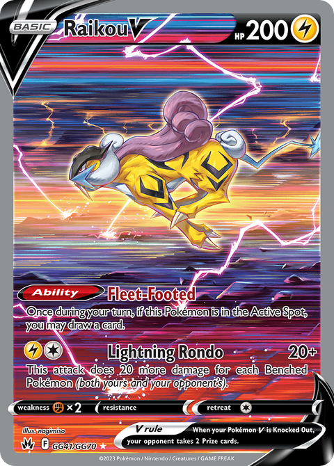 Raikou V GG41 Crown Zenith Galarian Gallery Pokémon card
