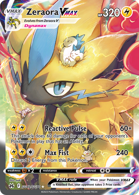 Zeraora VMAX GG42 Crown Zenith Galarian Gallery Pokémon card