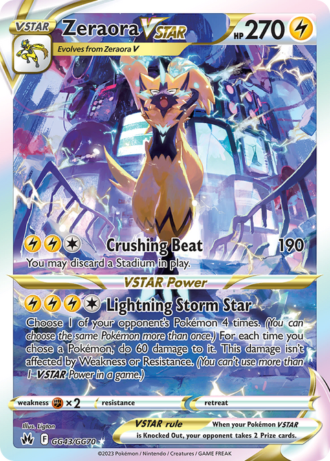 Zeraora VSTAR GG43 Crown Zenith Galarian Gallery Pokémon card