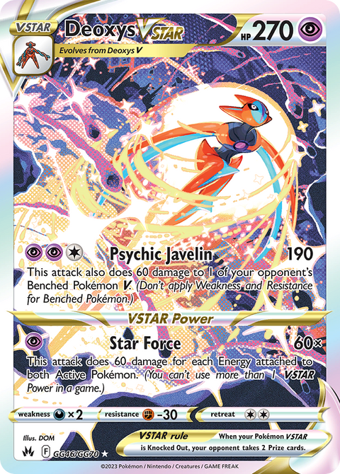Deoxys VSTAR GG46 Crown Zenith Galarian Gallery Pokémon card