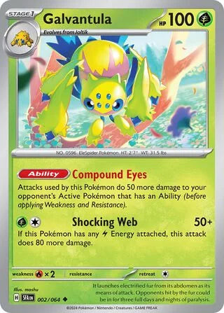 Galvantula 002 Prize Pack Series Six Pokémon card