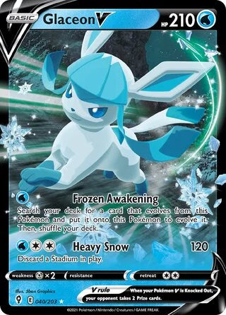 Glaceon V 040 Prize Pack Series One Pokémon card