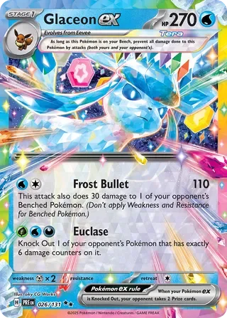 Glaceon ex 026 Prize Pack Series Seven Pokémon card