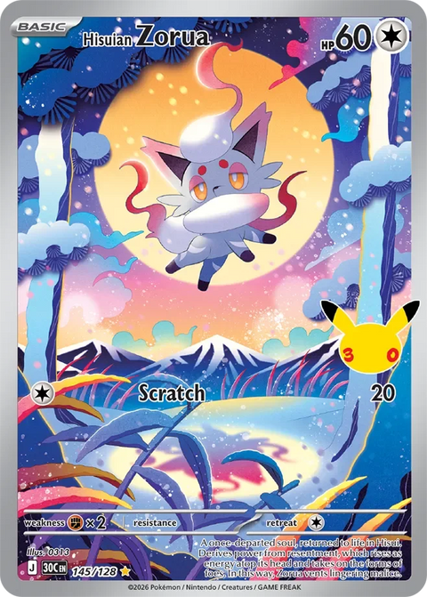 Hisuian Zorua 145 30th Celebration Pokémon card