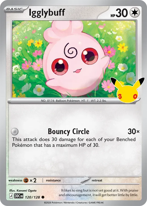 Igglybuff 120 30th Celebration Pokémon card