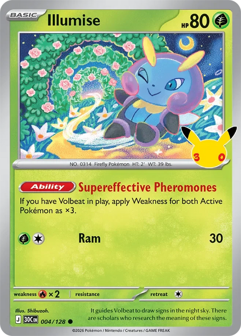 Illumise 4 30th Celebration Pokémon card