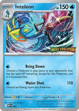 Inteleon MEP002 Mega Evolution Promos Pokémon card