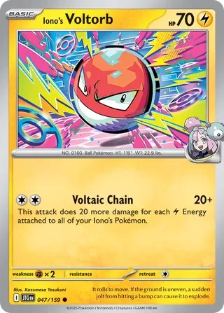 Iono's Voltorb 047 Prize Pack Series Seven Pokémon card