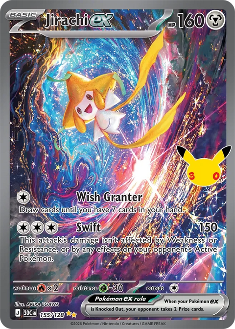 Jirachi ex 155 30th Celebration Pokémon card