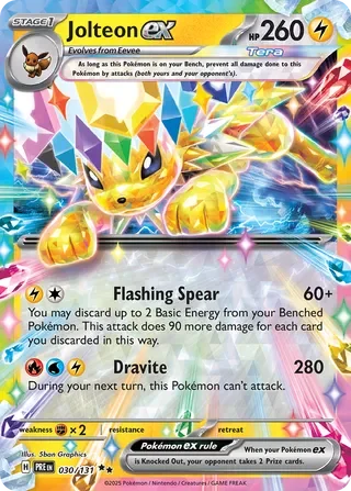 Jolteon ex 030 Prize Pack Series Seven Pokémon card