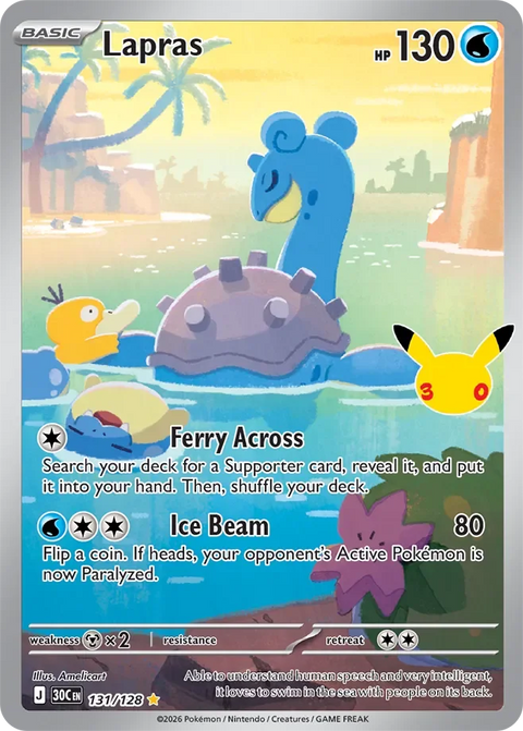 Lapras 131 30th Celebration Pokémon card