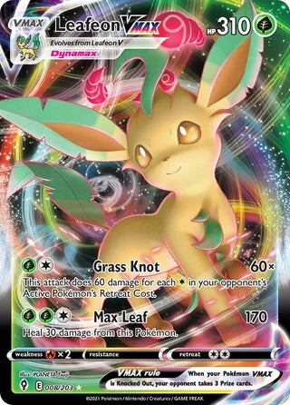 Leafeon VMAX 008 Prize Pack Series One Pokémon card