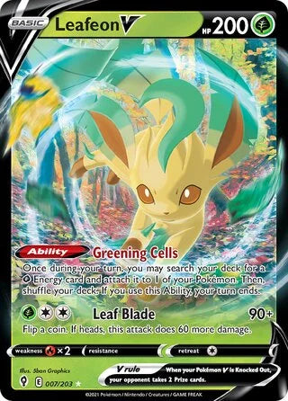 Leafeon V 007 Prize Pack Series Two Pokémon card