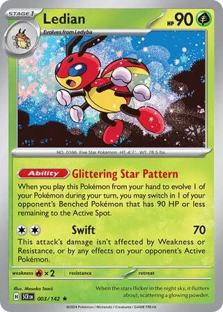 Ledian 003 Prize Pack Series Six Pokémon card