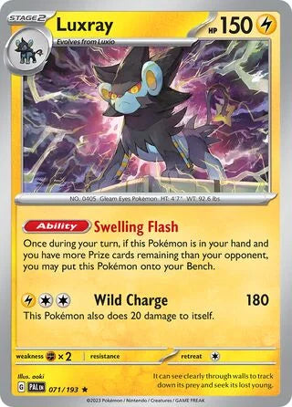 Luxray 071 Prize Pack Series Four Pokémon card