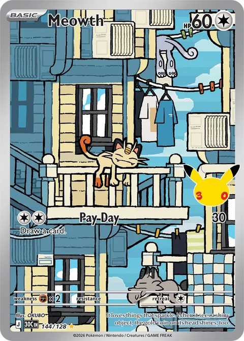 Meowth 144 30th Celebration Pokémon card