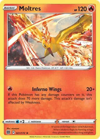 Moltres 021 Prize Pack Series Two Pokémon card