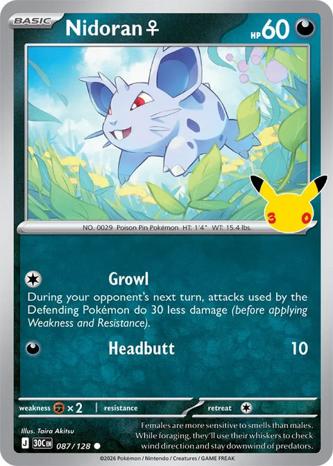 Nidoran♀ 87 30th Celebration Pokémon card
