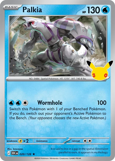 Palkia 20 30th Celebration Pokémon card