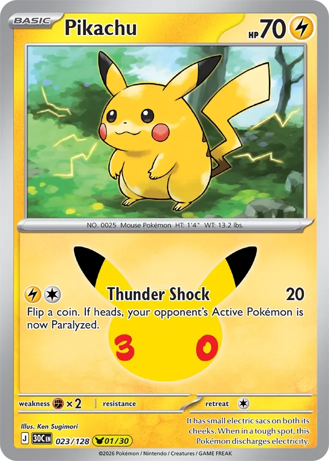 Pikachu 23 30th Celebration Pokémon card