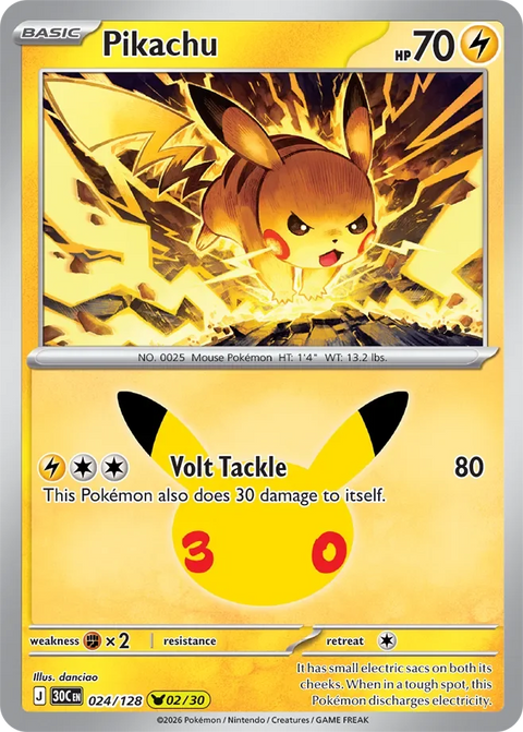 Pikachu 24 30th Celebration Pokémon card