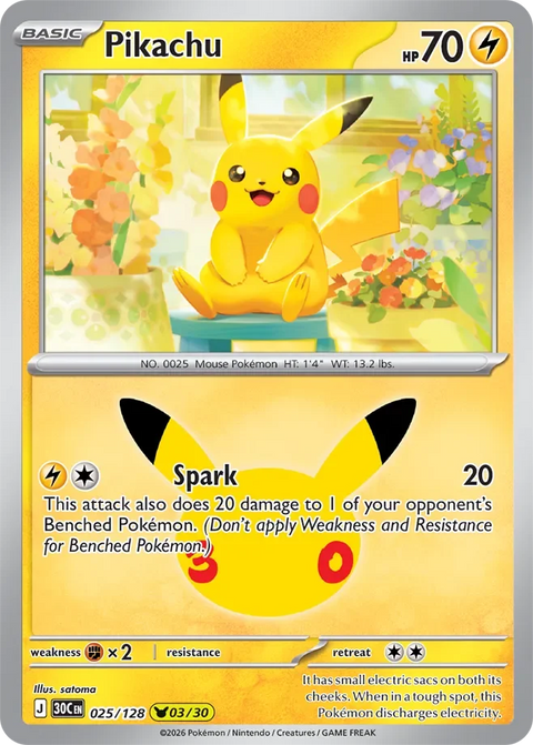 Pikachu 25 30th Celebration Pokémon card