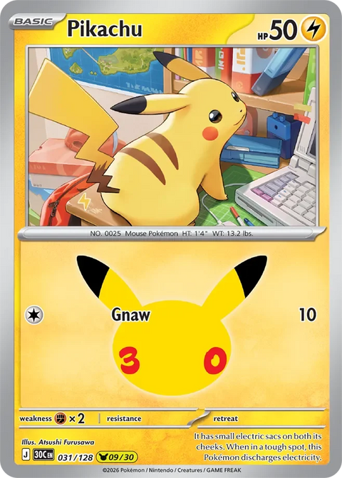 Pikachu 31 30th Celebration Pokémon card
