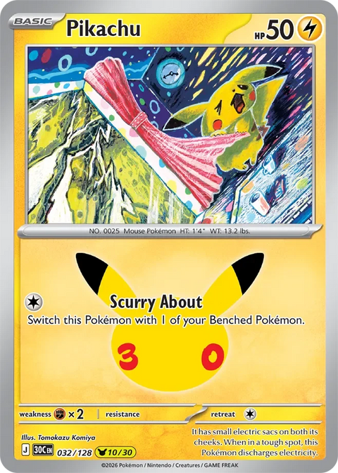 Pikachu 32 30th Celebration Pokémon card