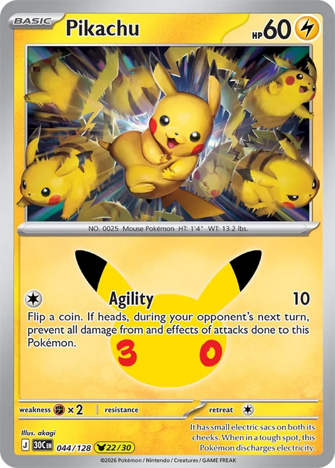 Pikachu 44 30th Celebration Pokémon card